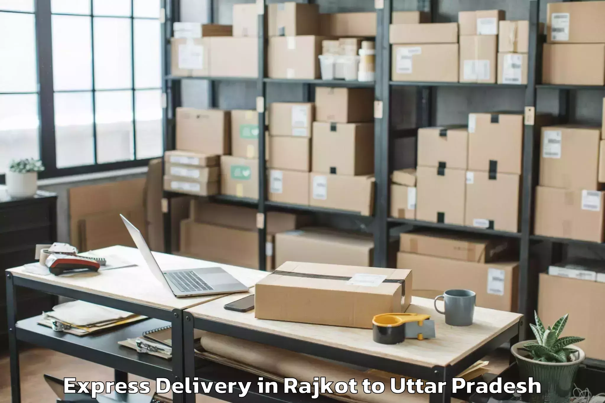 Leading Rajkot to Kaimganj Express Delivery Provider